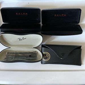 4 Sunglass Cases- Rayban and 2 Ralph Lauren